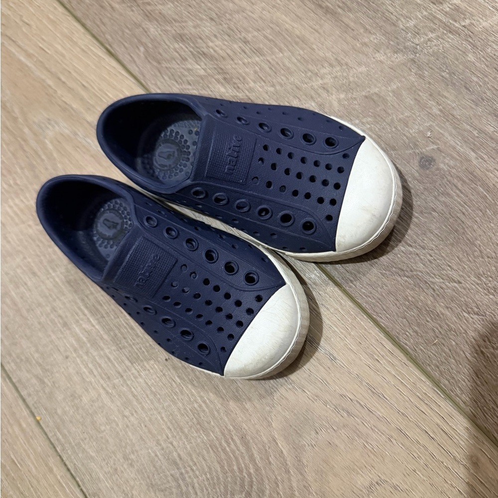 Native Shoes Kids Navy Water Slip-Ons with White Toe